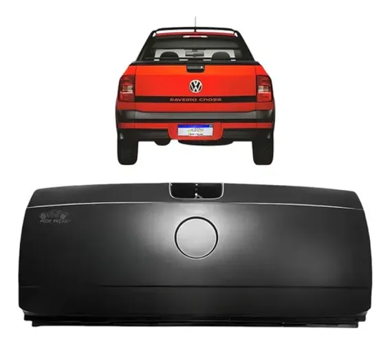Tampa Traseira Saveiro G5 G6 Cross 3 Furos 2009 A 2016 Novo Preto