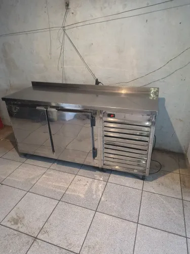 Balcão inox refrigerado medidas 1,76x0,90 220v entrega grátis