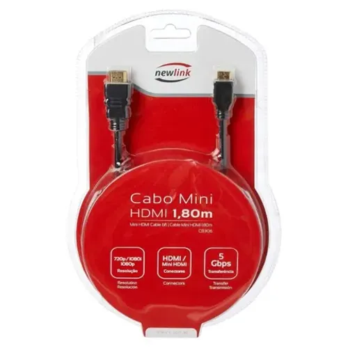 Cabo Hdmi Mini 1.3 Newlink Cb306-1.8m  Arduino Automação COD-CP735 
