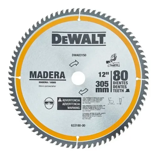 Disco Lâmina de Serra para Madeira 12 Polegadas 305mm x 30mm x 80 Dentes Dewalt DWA03150