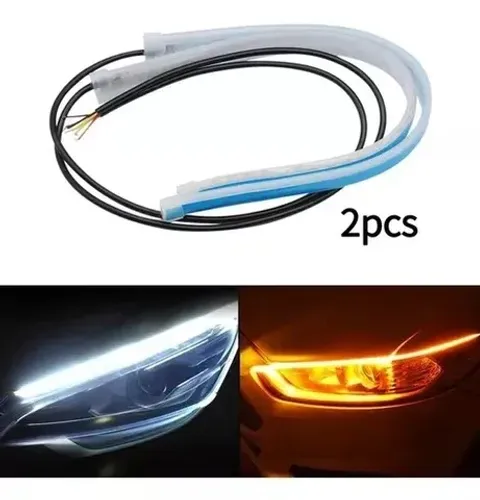 Fita Barra Led 60cm 12v Flexível Farol Drl + Seta Sequencial