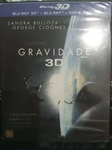 Blu Ray gravidade 3d + 2d com luva lacrado