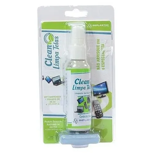 Kit Limpa Tela Implastec 60ml com Flanela - WZetta