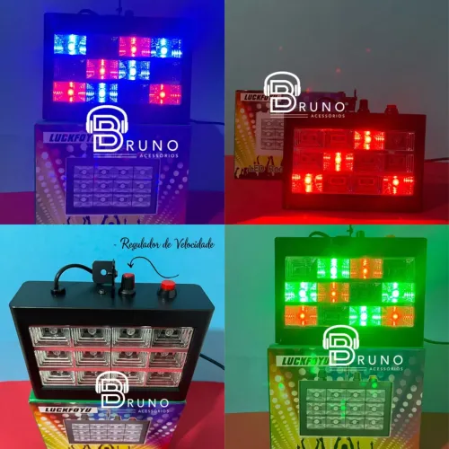Jogo de luz Strobo 12 Leds Ritmo