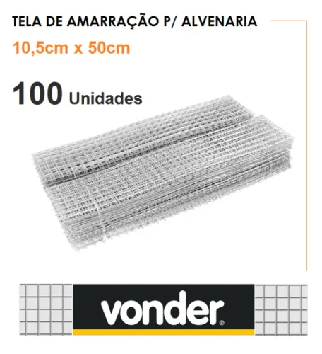 Tela de Alvenaria 10,5cm x 50cm cx com 100 