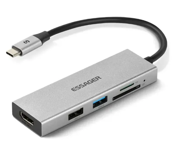 Hub Usb C Adaptador Essager 4k Hdmi Cartão Sd Usb C Macbook Pro Air M3