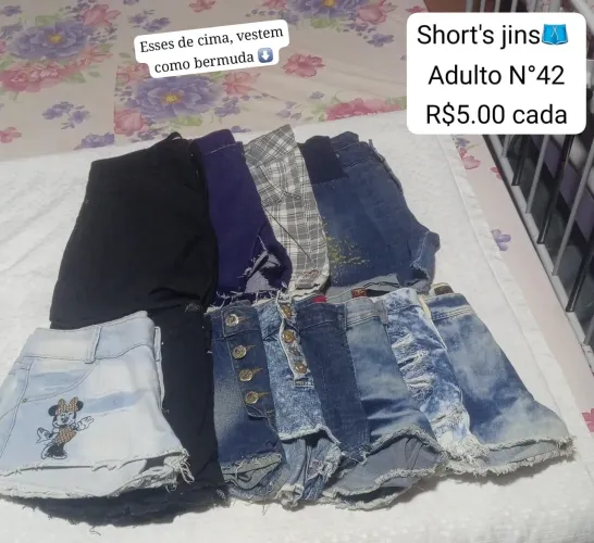 Shorts Jeans Adulto Nº42 - R$5,00 cada