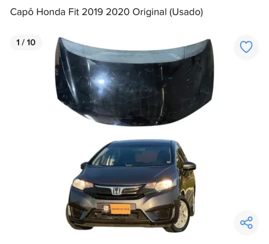 Capô Honda Fit 2019 2020 Original