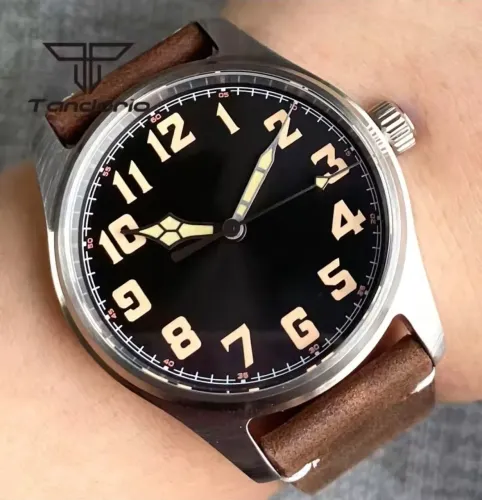 Relógio Tandorio 39mm releitura field movimento PT5000 high beat