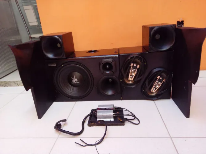 Som Automotivo Completo - Caixa Trio + Modulo