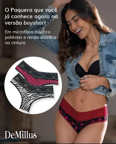 Boyshort Paquera Demillus P/M/G 