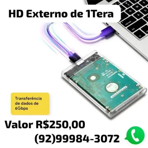 HD Externo 1TB Usb 3.0 - 6Gbps pra Notebooks PC