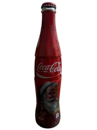 Garrafa de vidro rara Coca cola Natal alegria 2014 cheia