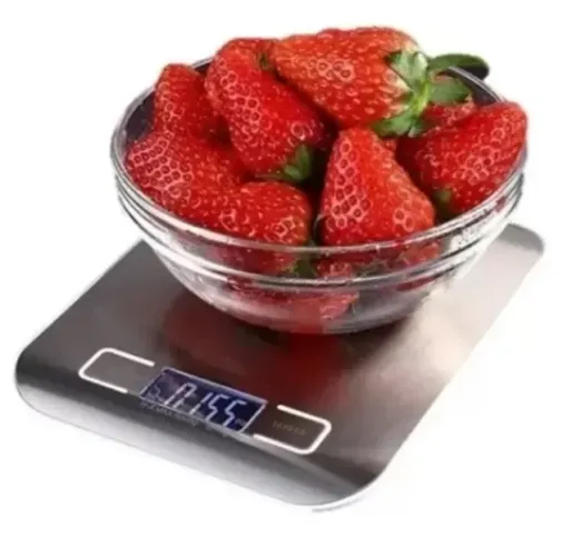 Balança Cozinha Fitness para Alimentos Inox Com Visor Capacidade 10 Kg