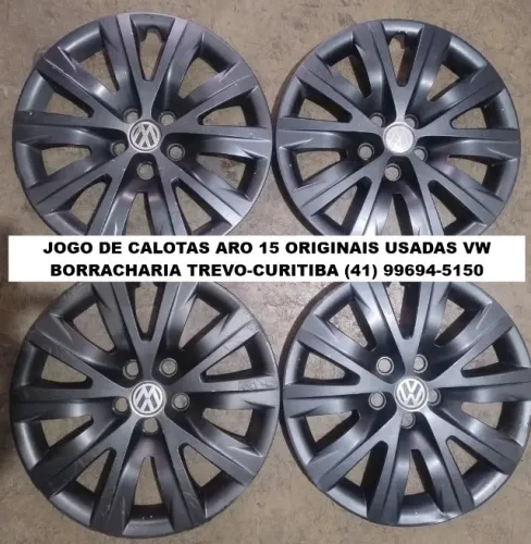 Jogo de calotas VW aro 15 cinco furos original por 130,00