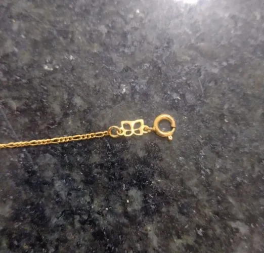 Corrente para bebê Rommanel, banhada a ouro 18K
