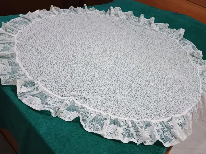 Toalha de mesa redonda de renda