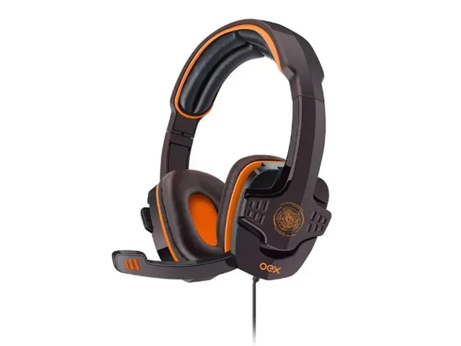 Headset Gamer Oex Target, Preto e Laranja, USB, Surround 7.1 - HS203