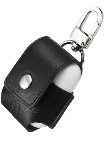 Capa / Case para AirPods 1a geração - Couro Sintético - Anti-Perda - Preto - Novo