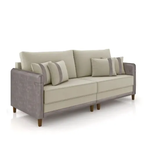 Sofá azul marinho elegante, ideal para sua sala. Design moderno, almofadas confortáveis e 