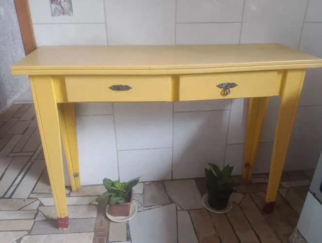 Mesa/mini estante vintage em madeira - Retrô