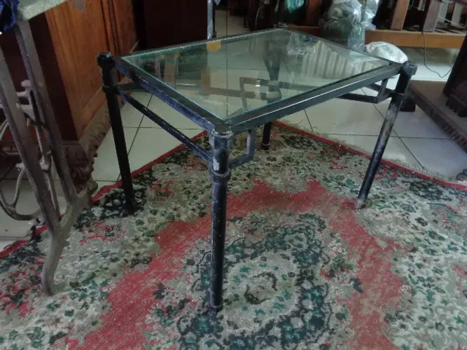 Mesa Antiga L'atelier design anos 60 mesa lateral ou de centro aluminio 