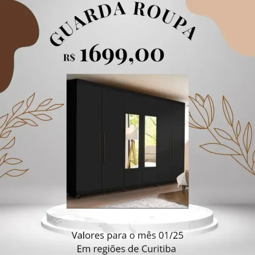 Promoção Guarda Roupa Preto - 08/01