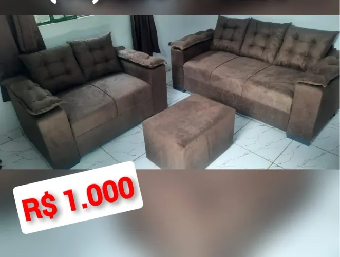 Conjunto sofá 3 lugares novo //-//-//
