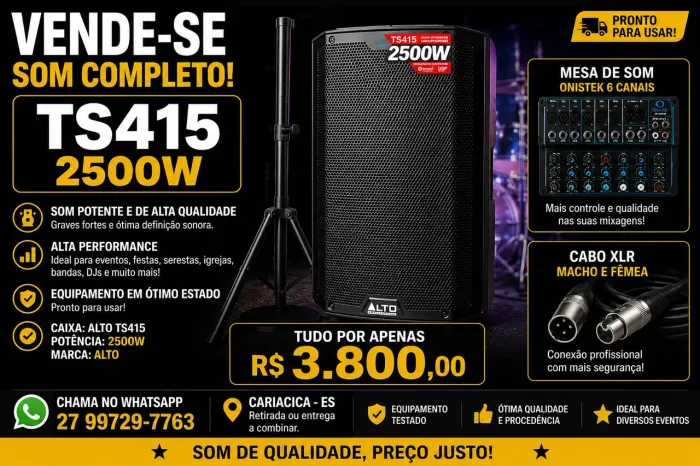 Ts415 + triple e mesa de som onistek de 6 canais 