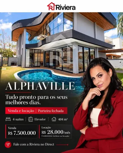 Casa de Luxo em Condomínio: 4 quartos, 4 suítes, 6 banheiros, 4 vagas em Araçagy, Paço do