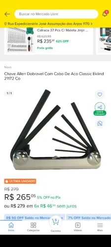 Jogo de chaves Allen eklind dobrável 21172 CO