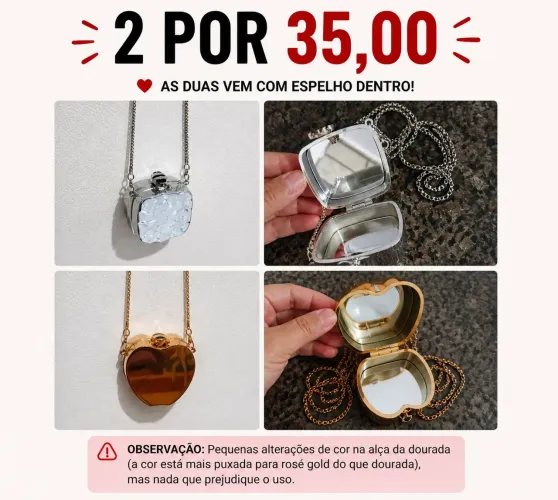 2 Mini Bolsas Feminina