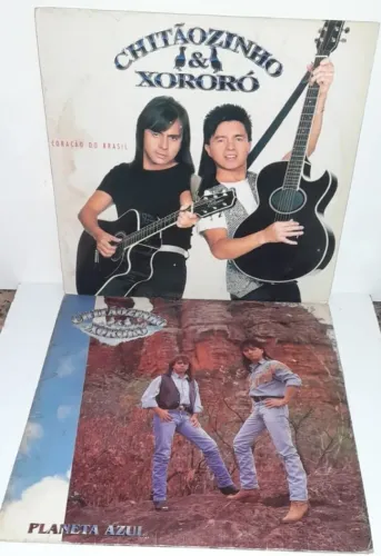 2 Lp´s - Chitãozinho & Xororó - Coração Do Brasil & Planeta Azul - Com Os Encartes