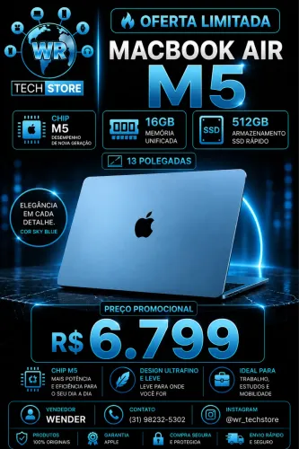 MacBook Air M5 | SKY BLUE | GARANTIA APPLE LACRADO!