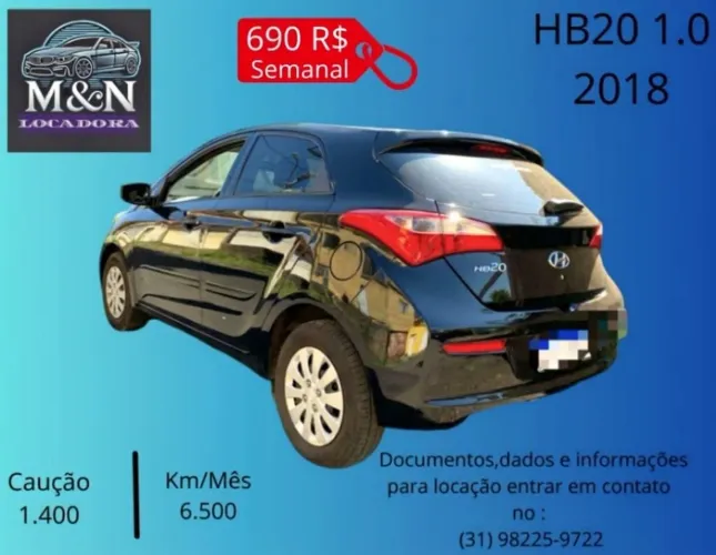 Aluguel de veículo - Hyundai HB20 1.0 2018