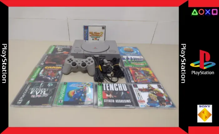 PLAYSTATION 1 FAT DESTRAVADO COM 11 JOGOS