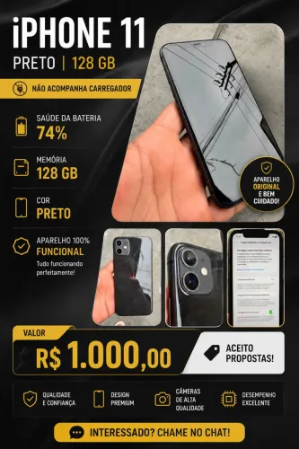 ? IPHONE 11 PRETO | 128 GB ?