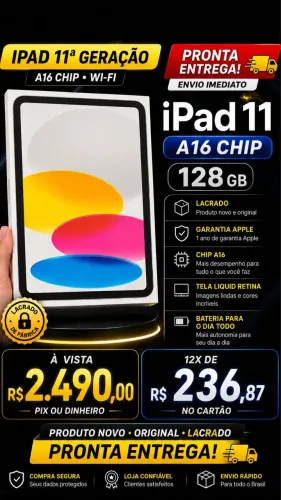Ipad 11 A16 128gb Novo Lacrado