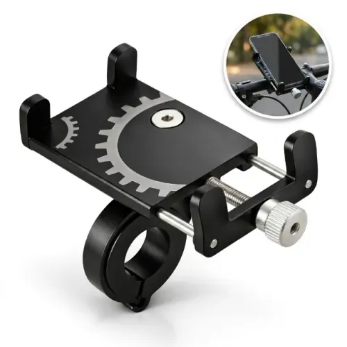 Suporte de Celular para Bicicleta e Moto em Alumínio Ajustável Universal