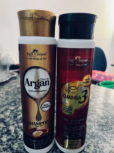 2 SHAMPOO DE ÓLEO DE ARGAN E OMÉGA Com varia ma embalagem