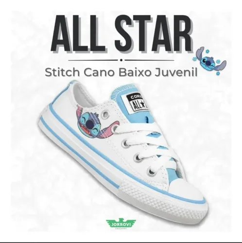 Tennis Allstars STITCH CANO BAIXO JUVENIL NOVO NUNCA USADO COM ETIQUETA