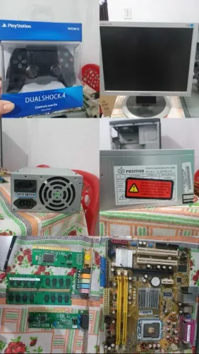 Lote Peças de PC Antigo + Monitor + Controle PS4(PARALELO)