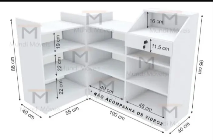 Balcão Estilo Vitrine 