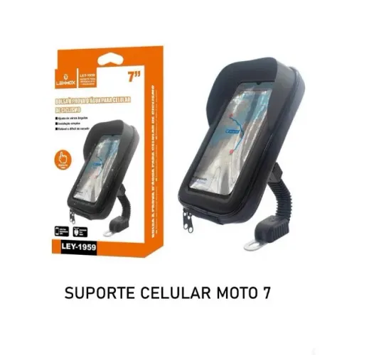 Suporte de Celular para Moto C/ Viseira Lehmox ate 7"