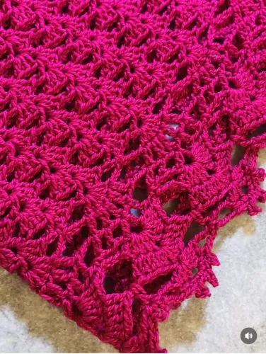 Saia Rosa de Crochê 