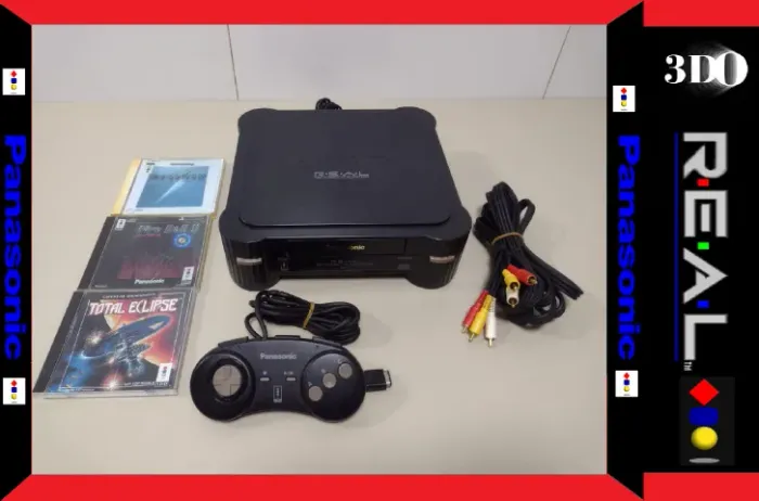 Console Panasinic 3DO-FZ10 zarado na caixa com 16 jogos