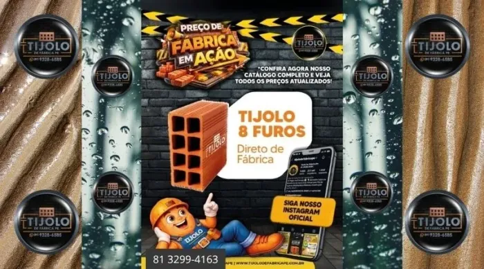 tijolo 8 furos 5 milheiros com entrega 