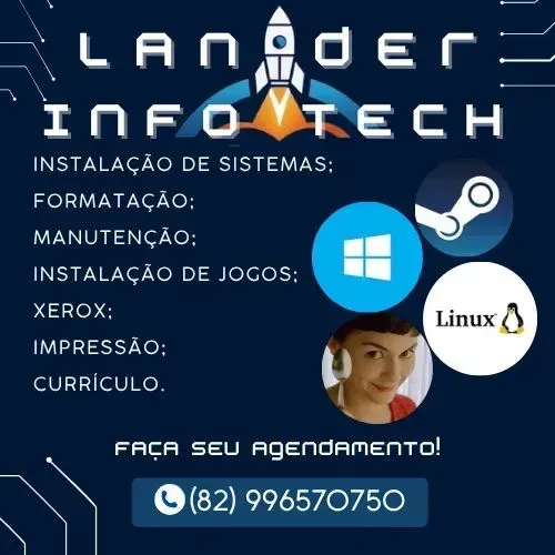 Formatação, Instalação de Windows, Jogos e Manutenção - Lander Infotech