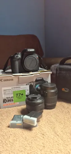 Canon Rebel T7+ mais Lente 50mm + 3 Baterias Originais | Kit Completo - Pronta para Usar!<br>