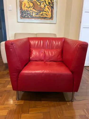 Par de Poltronas de couro Italsofa-Natuzzi